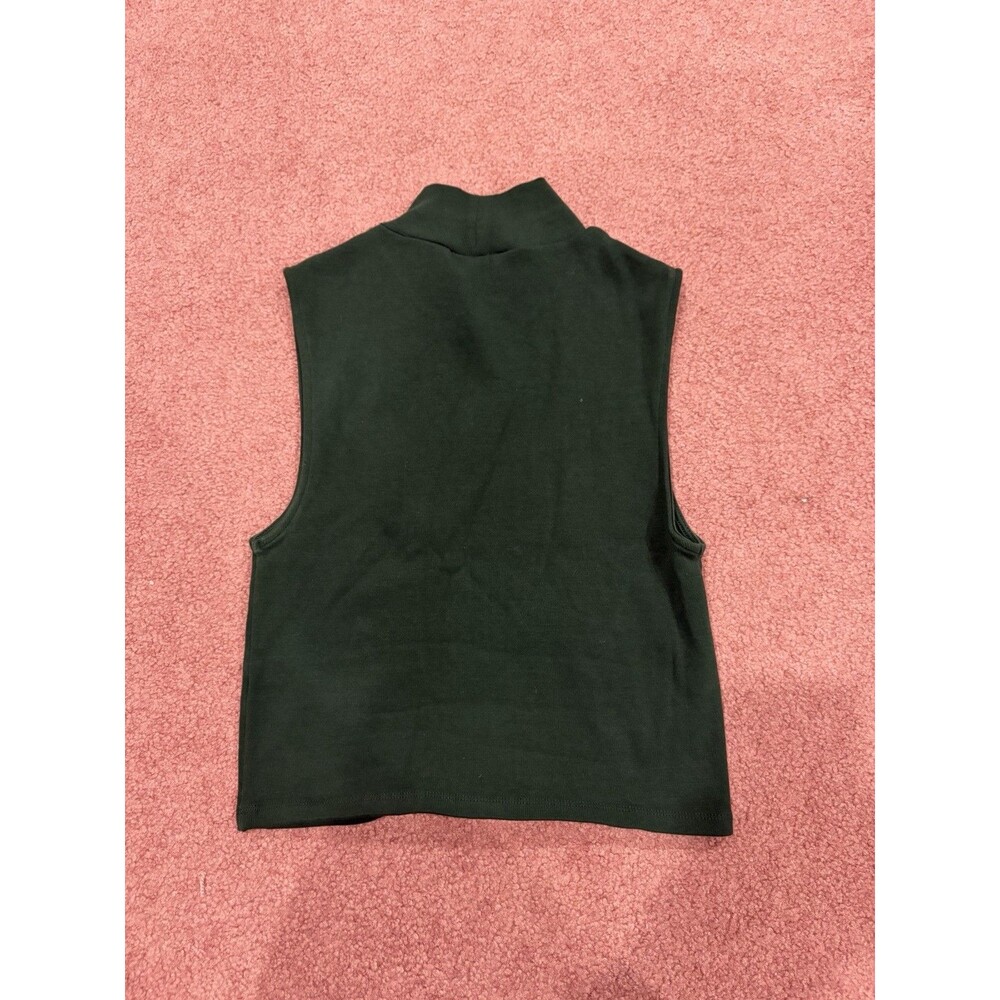 Zara Tank Top Womens Large Green Ribbed Sleeveless Stretch Top Casual Ladies - Picture 2 of 3
